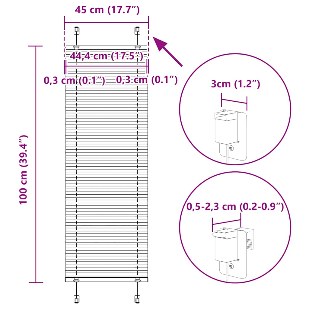 Plisovaná roleta Bordeauxská červená 45x100 cm Šířka látky - obrázek 14