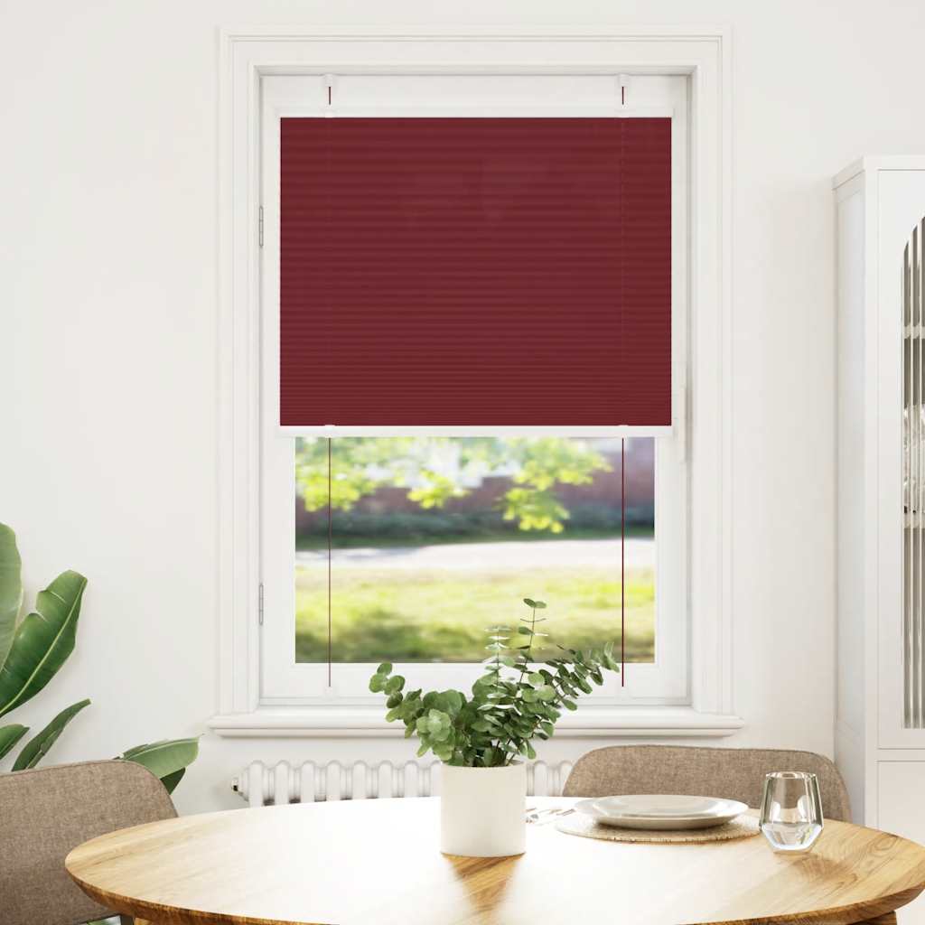 vidaXL Plissé rolgordijn 75x100 cm stofbreedte 74,4 cm bordeauxrood afbeelding