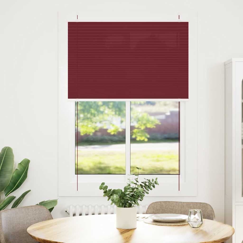 vidaXL Plissé rolgordijn 85x100 cm stofbreedte 84,4 cm bordeauxrood afbeelding