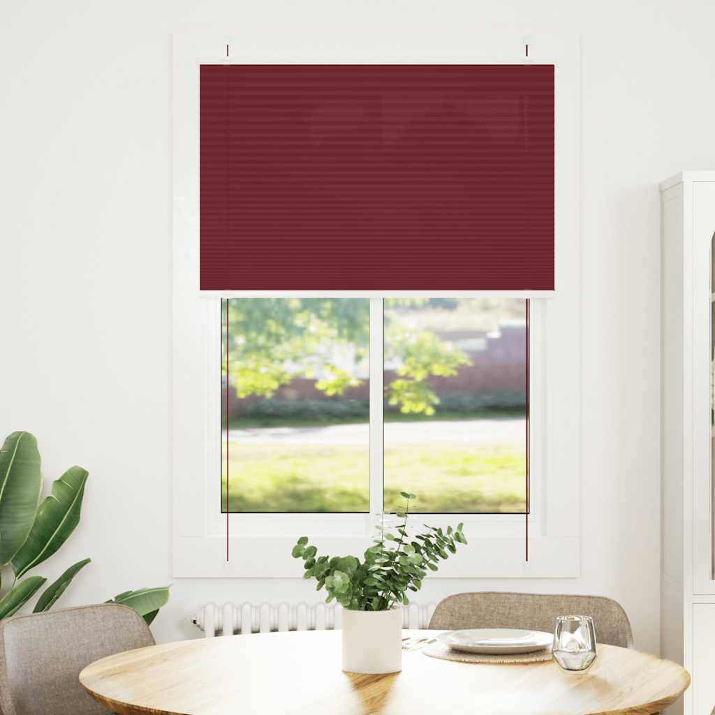 vidaXL Plissé rolgordijn 95x100 cm stofbreedte 94,4 cm bordeauxrood afbeelding