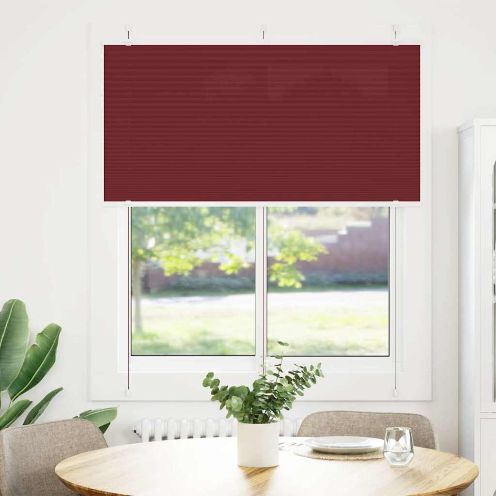 vidaXL Plissé rolgordijn 120x100cm stofbreedte 119,4cm bordeauxrood afbeelding