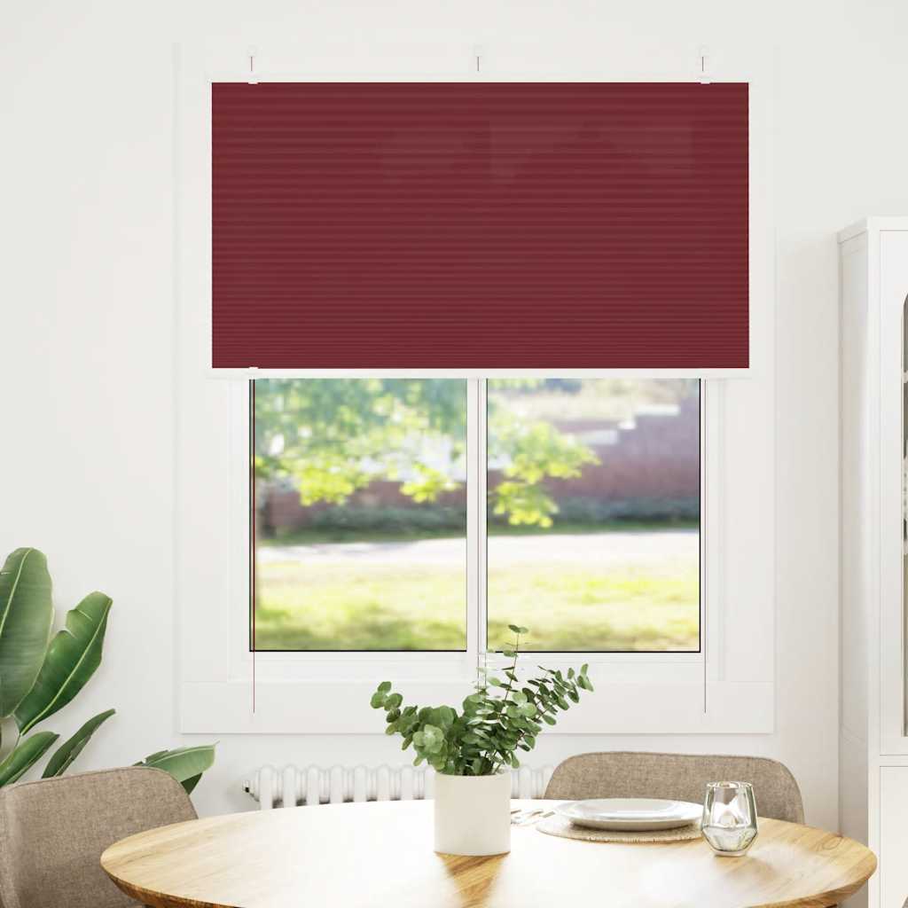vidaXL Plissé rolgordijn 105x150cm stofbreedte 104,4cm bordeauxrood afbeelding
