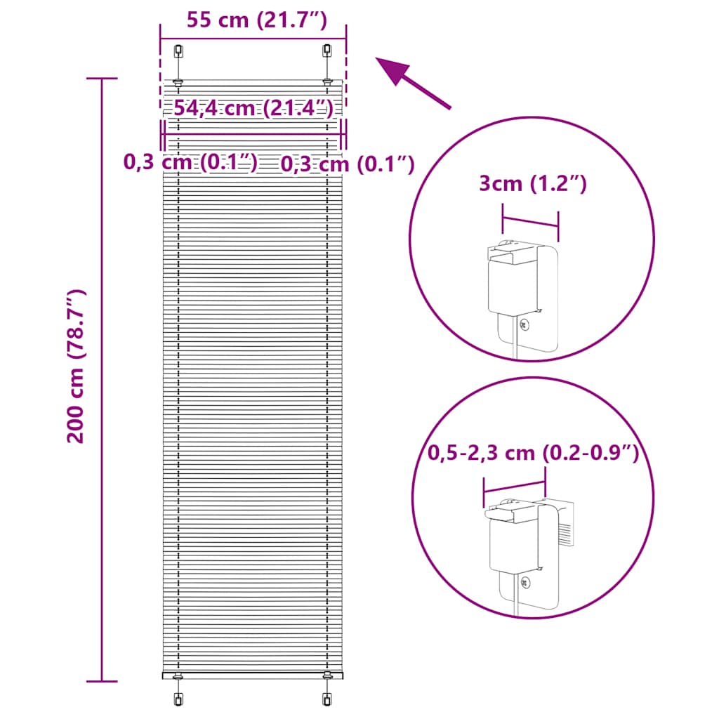 Plisovaná roleta Bordeauxská červená 55x200 cm Šířka látky - obrázek 14