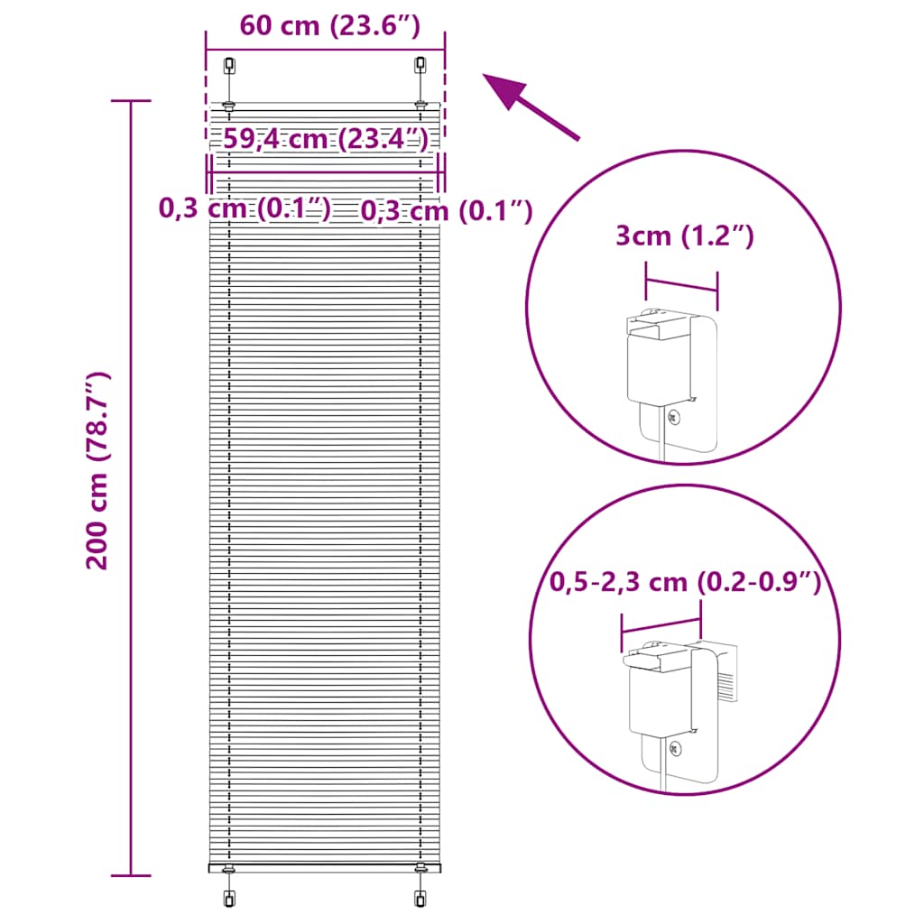Plisovaná roleta Bordeauxská červená 60x200 cm Šířka látky - obrázek 14