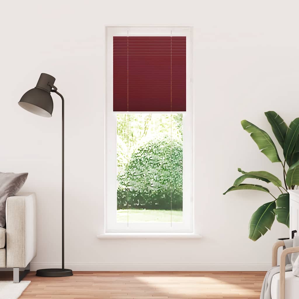 vidaXL Plissé rolgordijn 75x200 cm stofbreedte 74,4 cm bordeauxrood afbeelding