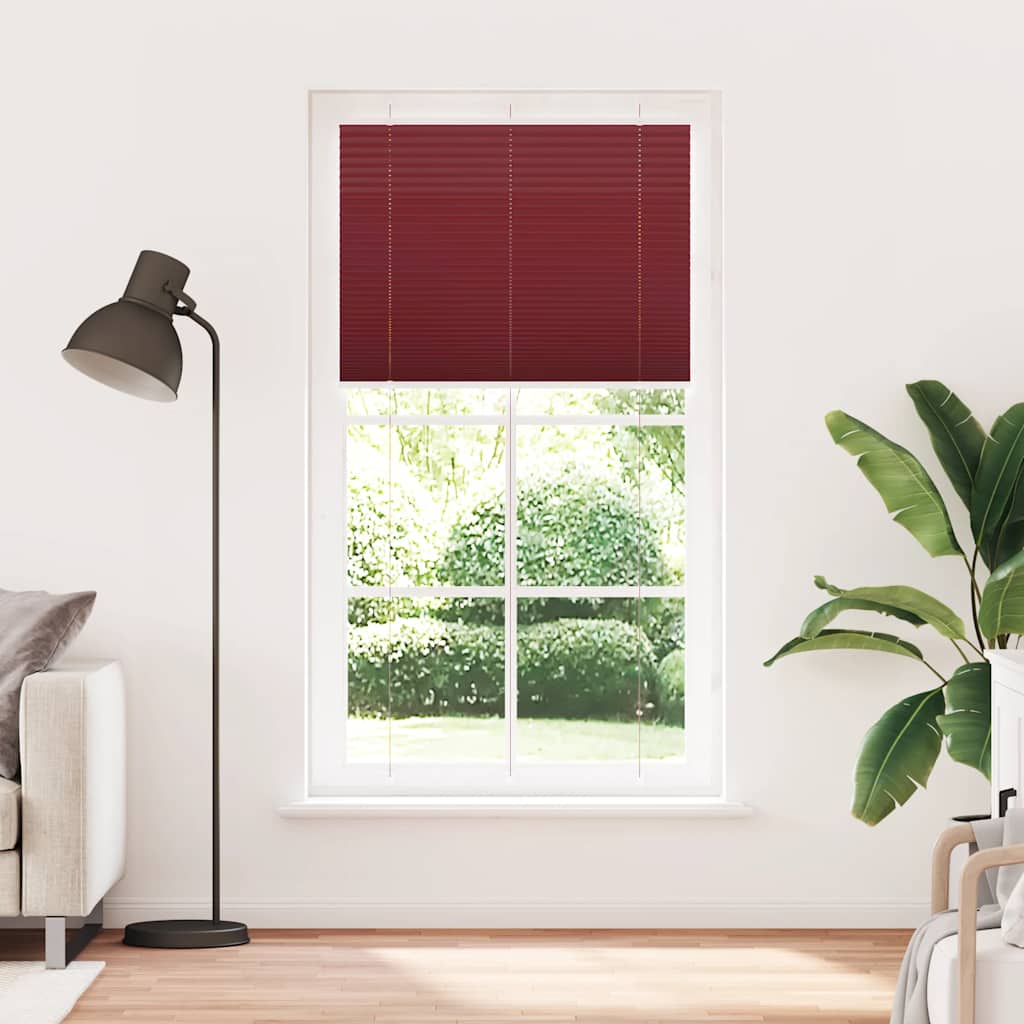 vidaXL Plissé rolgordijn 110x200cm stofbreedte 109,4cm bordeauxrood afbeelding