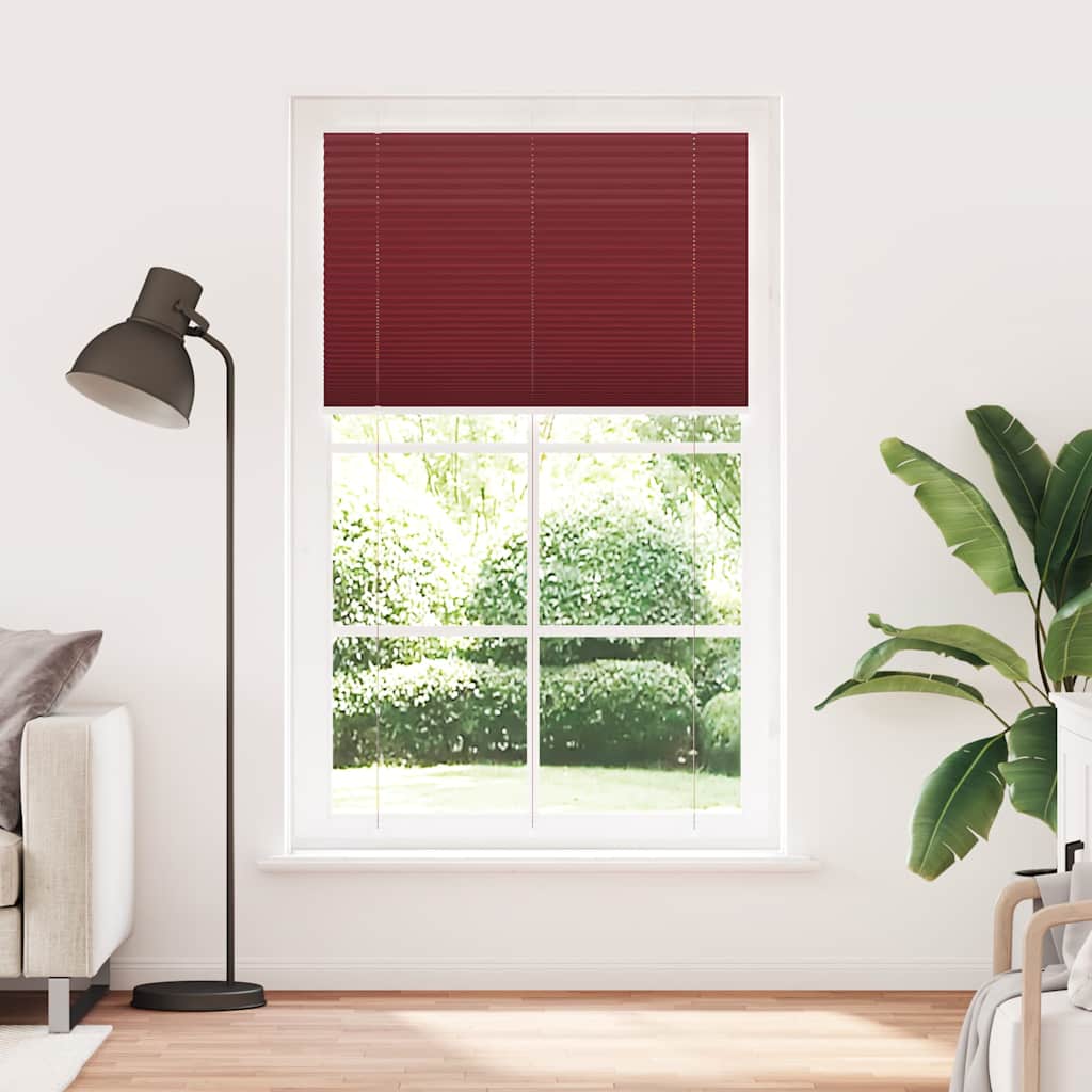 vidaXL Plissé rolgordijn 115x200cm stofbreedte 114,4cm bordeauxrood afbeelding