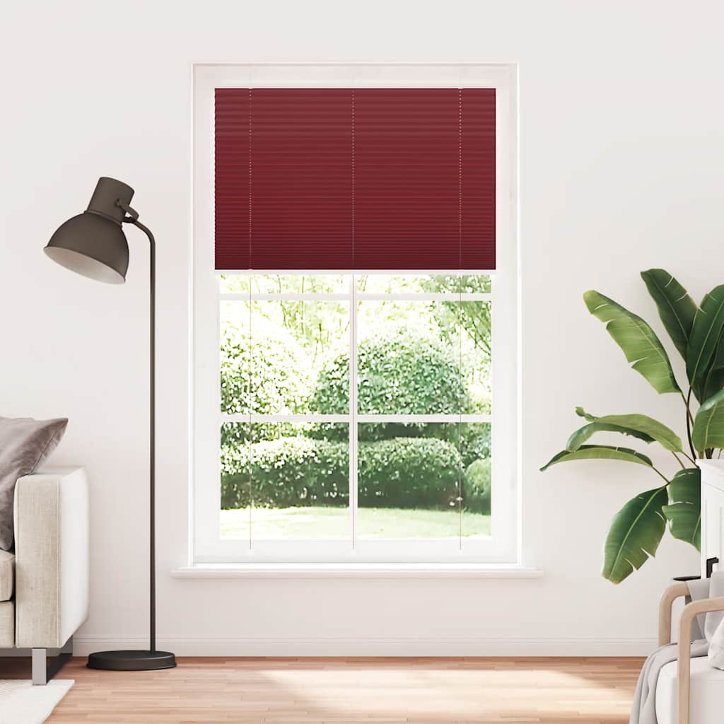vidaXL Plissé rolgordijn 120x200cm stofbreedte 119,4cm bordeauxrood afbeelding