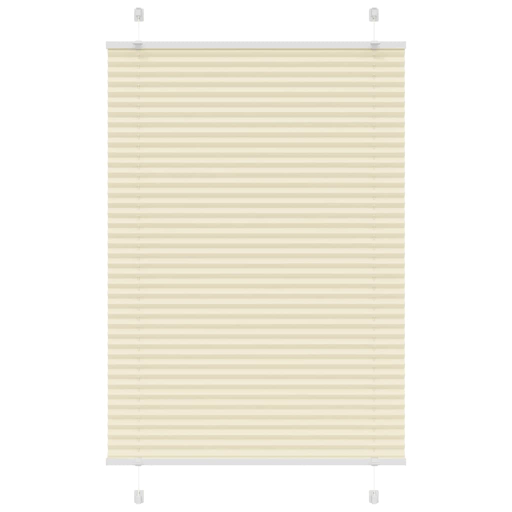 vidaXL Jaluză plisată Crem 85x100cm Lățime țesătură 84,4 cm