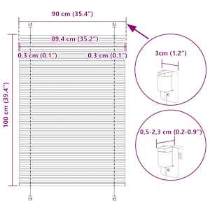 Plisovaná roleta krémová 90x100 cm Šířka látky 89,4cm Polyester - obrázek 14