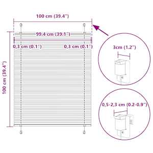 Plisovaná roleta krémová 100x100cm Šířka látky 99,4cm Polyester - obrázek 14