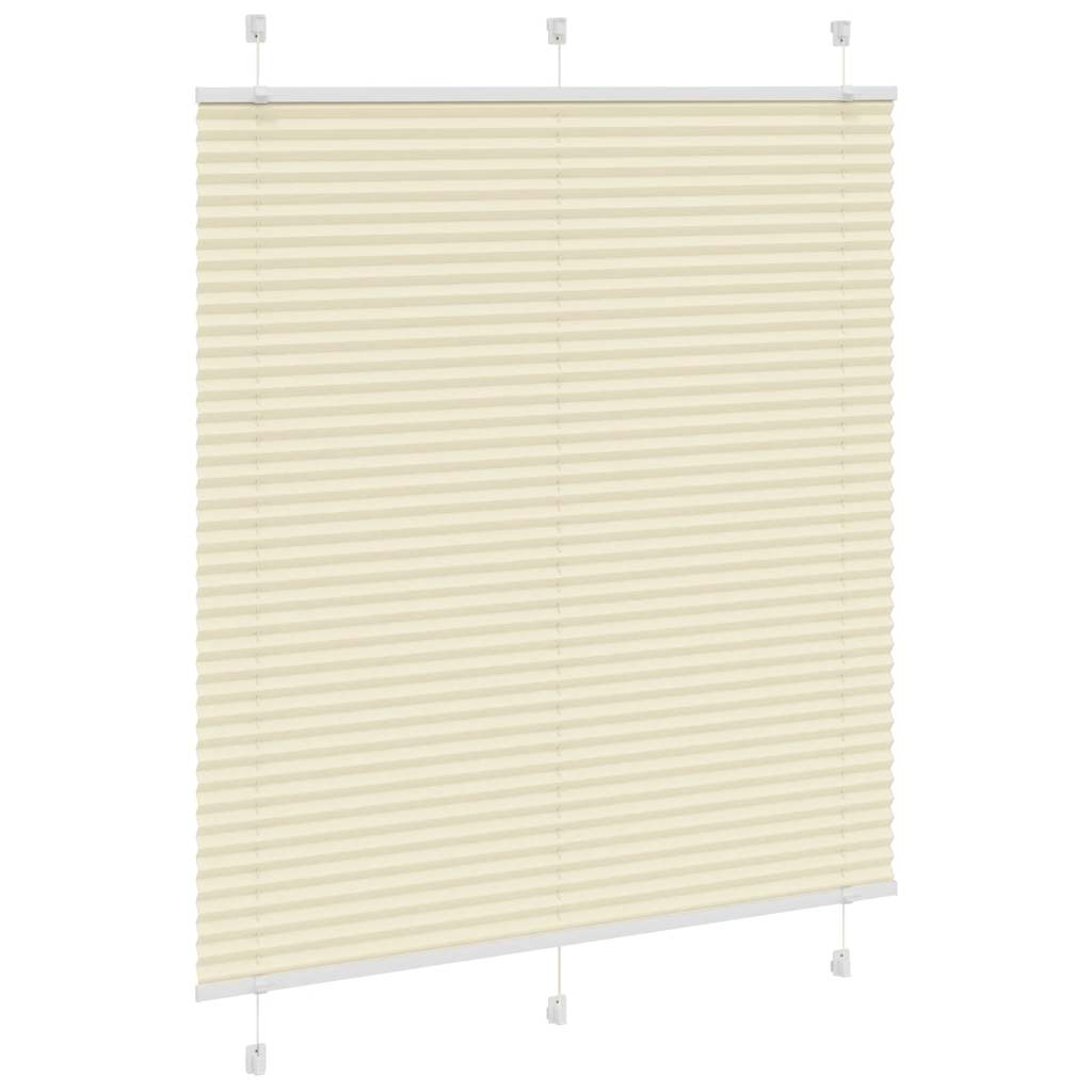 Thumbnail - vidaXL Plissee Creme 120x100 cm Stoffbreite 119,4 cm Polyester