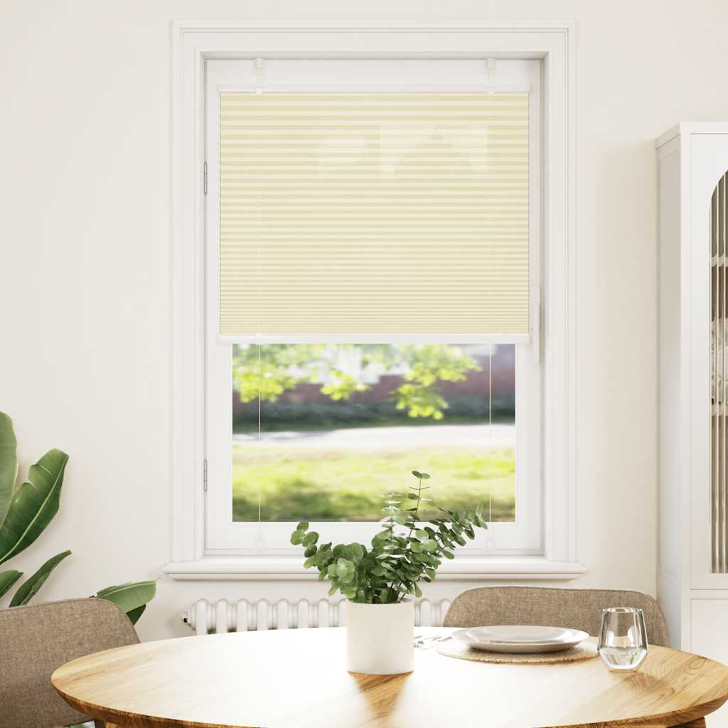 vidaXL plisovaná roleta krémová 75x150 cm Šírka látky 74,4 cm