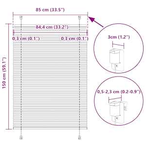 Plisovaná roleta krémová 85x150 cm Šířka látky 84,4cm Polyester - obrázek 14