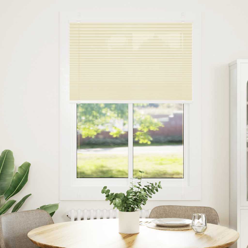 vidaXL plisovaná roleta krémová 90x150 cm Šírka látky 89,4 cm