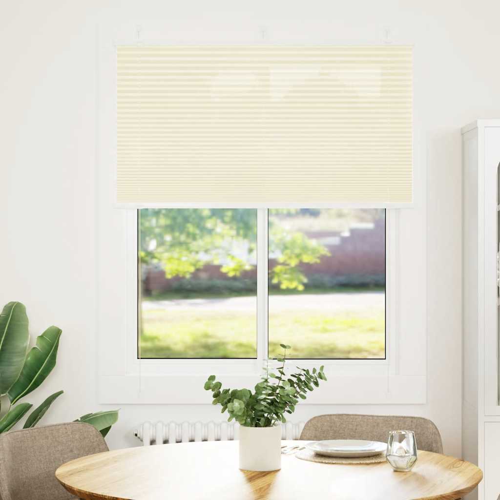 vidaXL Plissé rolgordijn 110x150cm stofbreedte 109,4cm polyester crème afbeelding