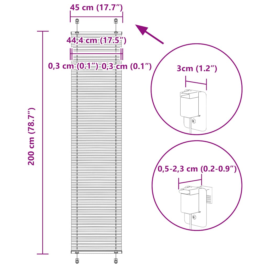 Plisovaná roleta krémová 45x200 cm Šířka látky 44,4cm Polyester - obrázek 14