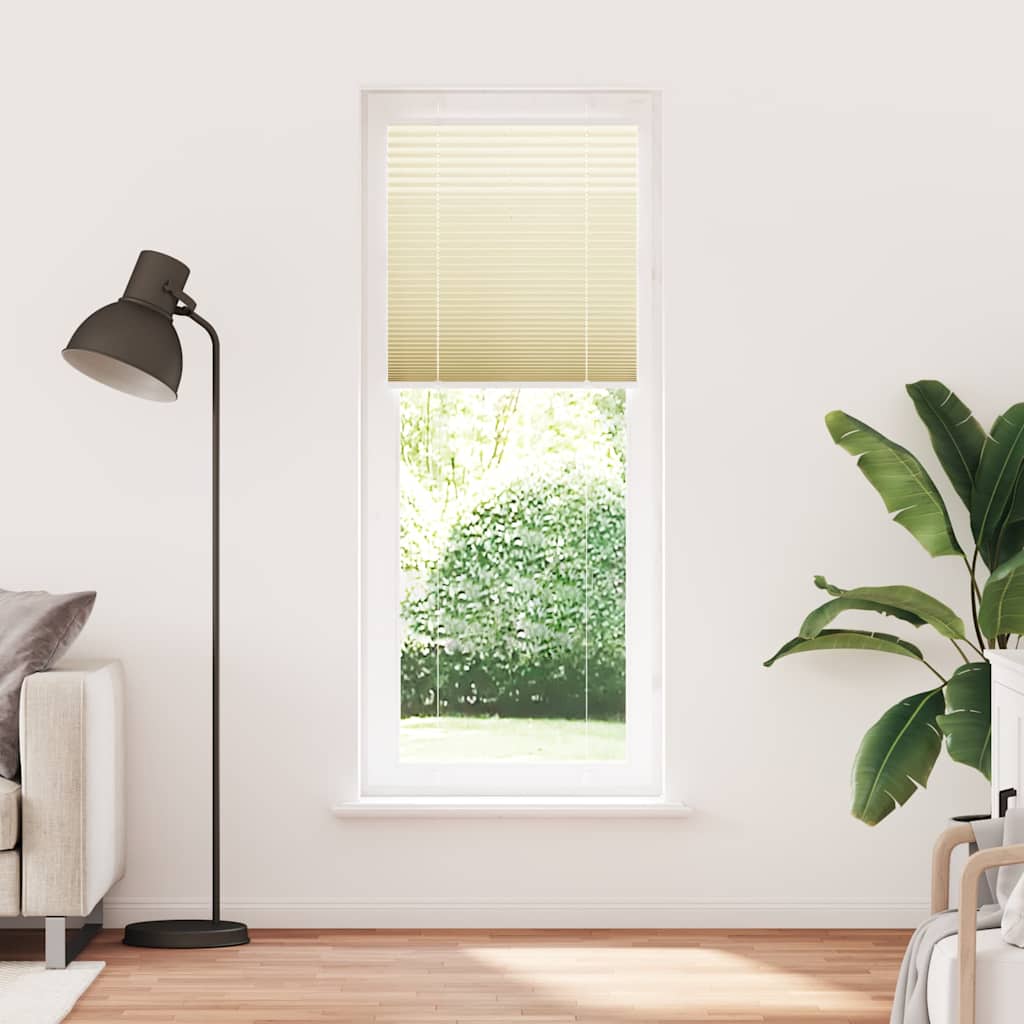 Thumbnail - vidaXL Plissee Creme 75x200 cm Stoffbreite 74,4 cm Polyester