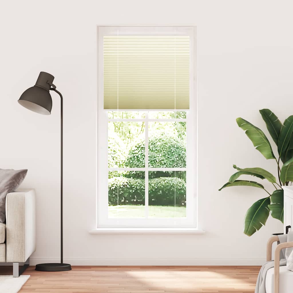 Thumbnail - vidaXL Plissee Creme 95x200 cm Stoffbreite 94,4 cm Polyester