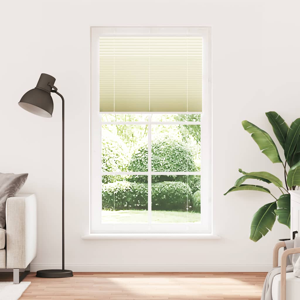 vidaXL Plissé rolgordijn 105x200cm stofbreedte 104,4cm polyester crème afbeelding