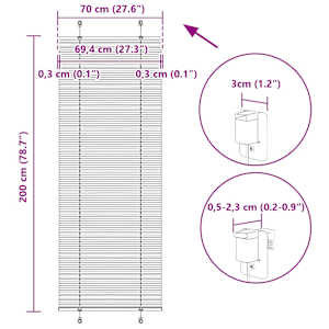 Plisovaná roleta světle šedá 70x200 cm Šířka látky 69,4 cm - obrázek 14