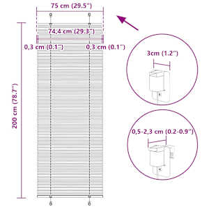 Plisovaná roleta světle šedá 75x200 cm Šířka látky 74,4 cm - obrázek 14