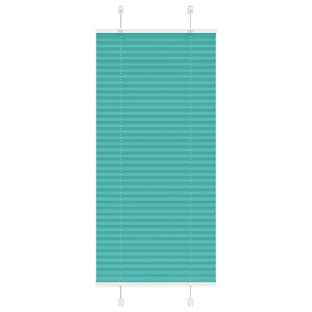 vidaXL Jaluză plisată verde petrol 55x100 cm Lățime țesătură 54,4 cm