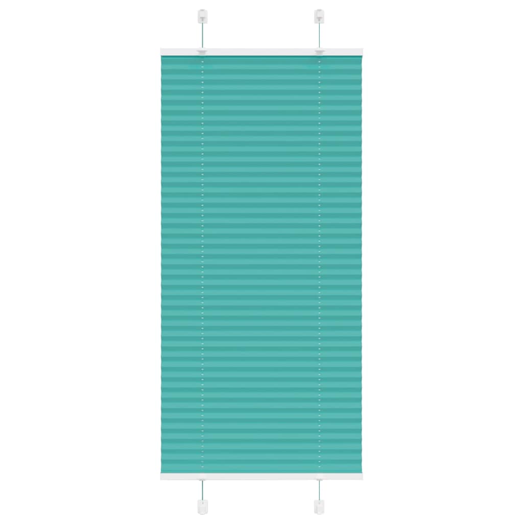 vidaXL Jaluză plisată verde petrol 60x100 cm Lățime țesătură 59,4 cm