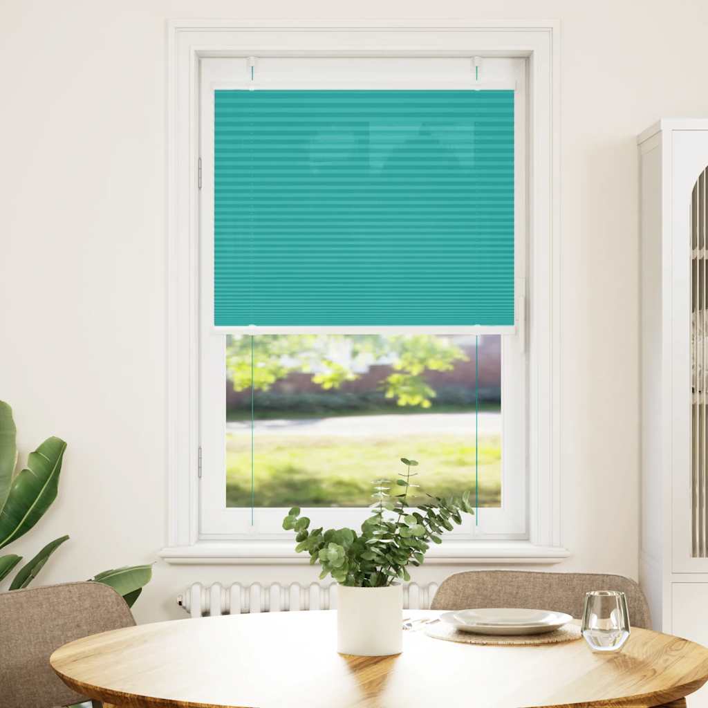 vidaXL Plissé rolgordijn 75x100 cm stofbreedte 74,4 cm petrol groen afbeelding