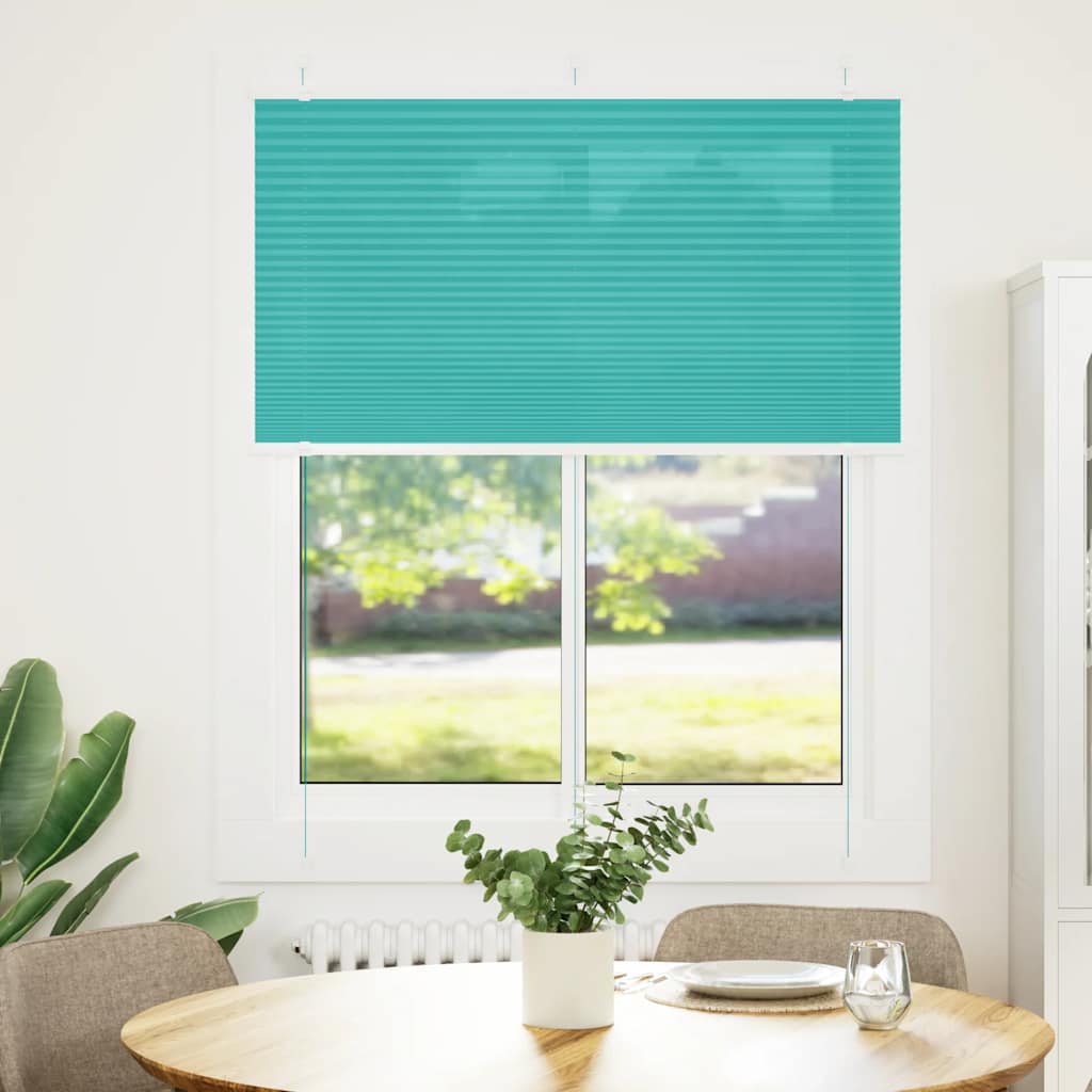 vidaXL Plissé rolgordijn 105x100 cm stofbreedte 104,4cm petrol groen afbeelding
