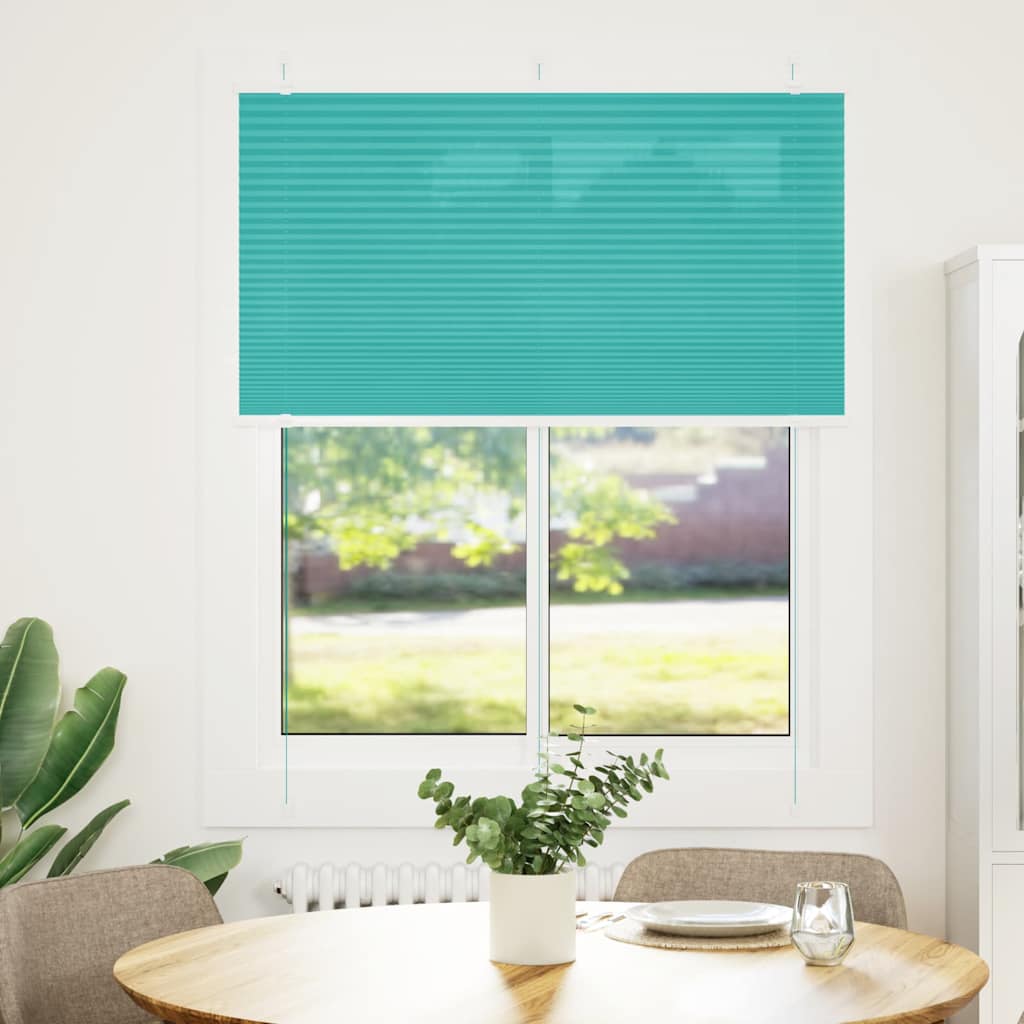 vidaXL Plissé rolgordijn 110x100 cm stofbreedte 109,4cm petrol groen afbeelding