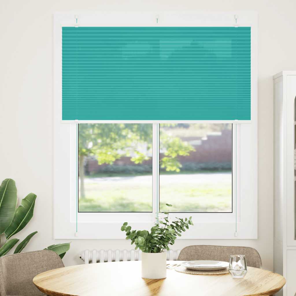 vidaXL Plissé rolgordijn 120x100cm stofbreedte 119,4cm petrol groen afbeelding