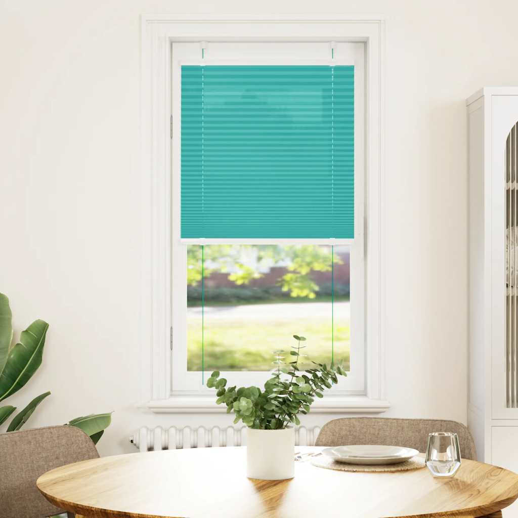 vidaXL Plissé rolgordijn 55x150 cm stofbreedte 54,4 cm petrol groen afbeelding