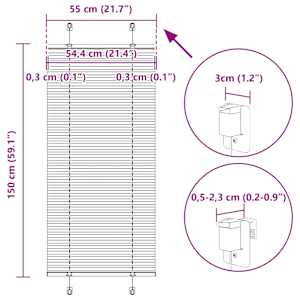 Plisovaná roleta Benzínová zelená 55x150 cm Šířka látky 54,4 cm - obrázek 13