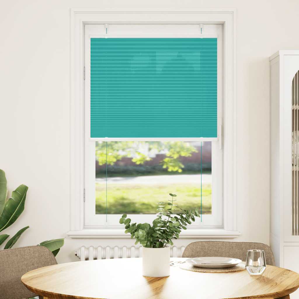vidaXL Plissé rolgordijn 75x150 cm stofbreedte 74,4 cm petrol groen afbeelding