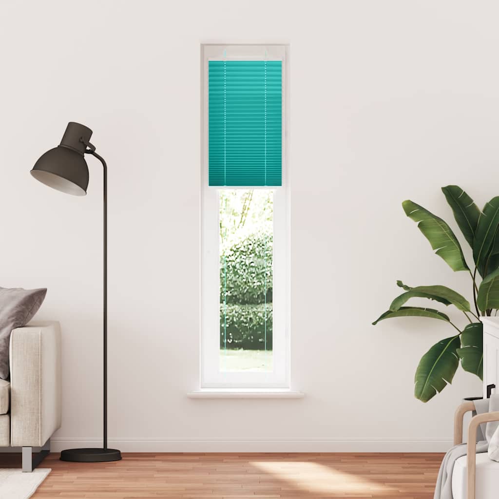 vidaXL Plissé rolgordijn 40x200 cm stofbreedte 39,4 cm petrol groen afbeelding