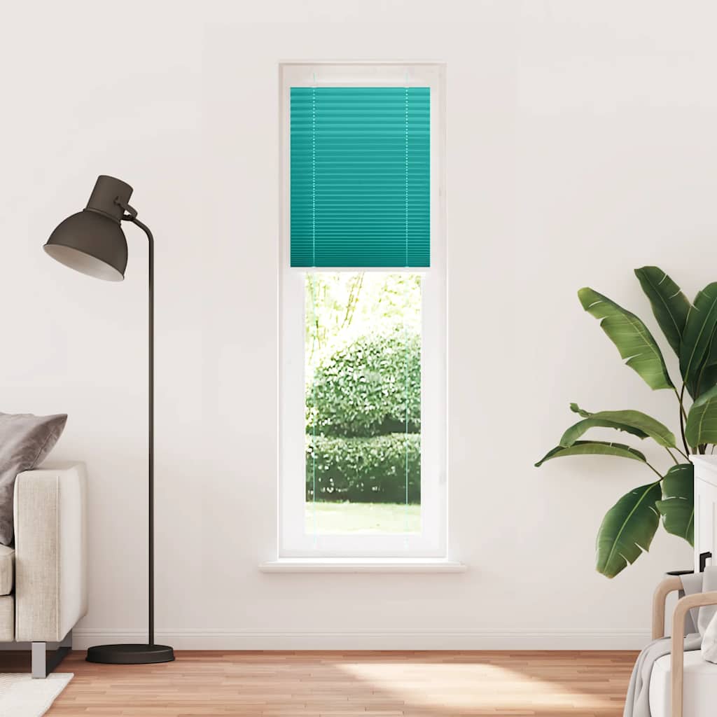 vidaXL Plissé rolgordijn 60x200 cm stofbreedte 59,4 cm petrol groen afbeelding