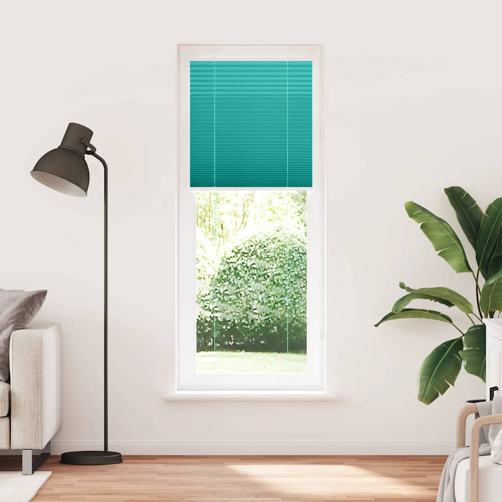vidaXL Plissé rolgordijn 80x200 cm stofbreedte 79,4 cm petrol groen afbeelding