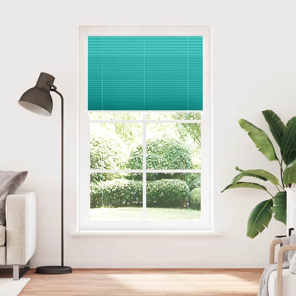 vidaXL Jaluză plisată verde petrol 115x200 cm Lățime țesătură 114,4 cm