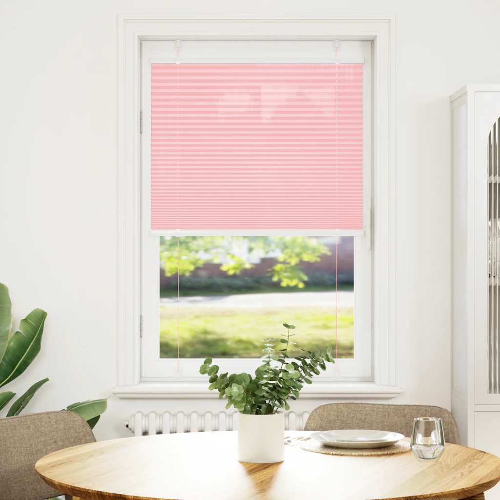 vidaXL Plissé rolgordijn 80x100 cm stofbreedte 79,4 cm polyester roze afbeelding