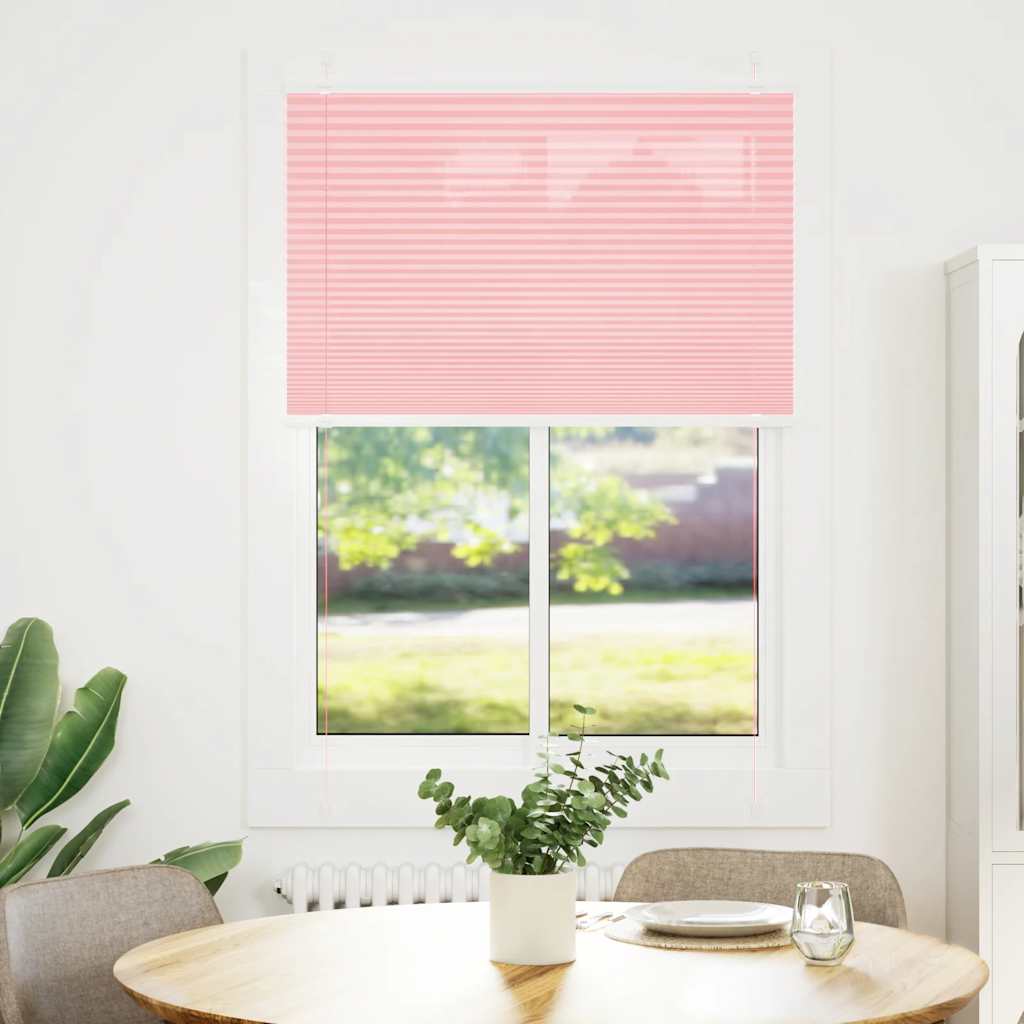 vidaXL Plissé rolgordijn 95x100 cm stofbreedte 94,4 cm polyester roze afbeelding