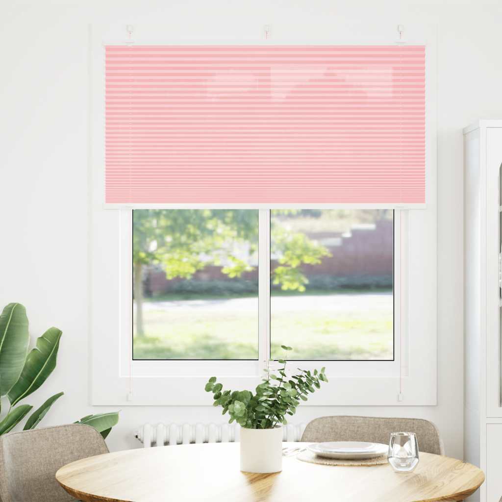vidaXL Plissé rolgordijn 120x100cm stofbreedte 119,4cm polyester roze afbeelding