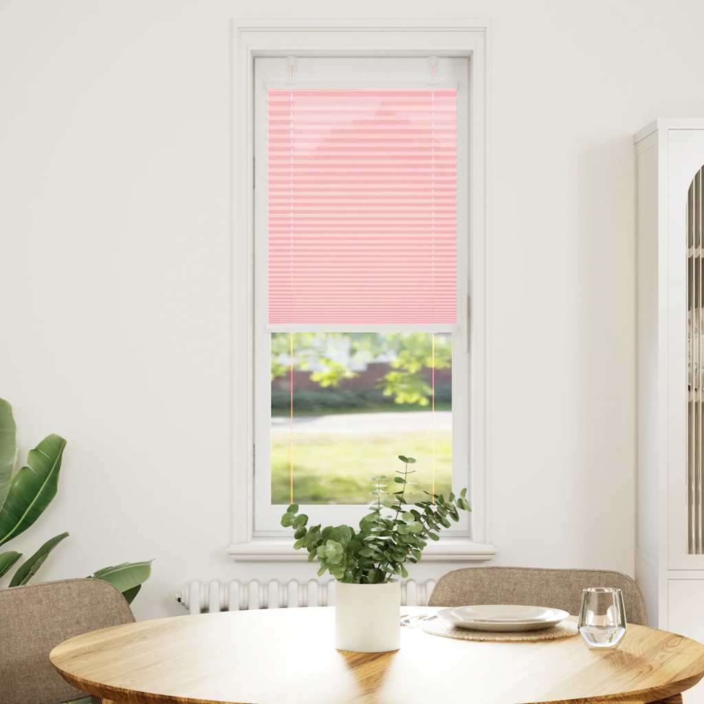 vidaXL Plissé rolgordijn 45x150 cm stofbreedte 44,4 cm polyester roze afbeelding
