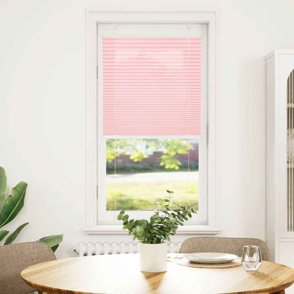 vidaXL Plissé rolgordijn 55x150 cm stofbreedte 54,4 cm polyester roze afbeelding