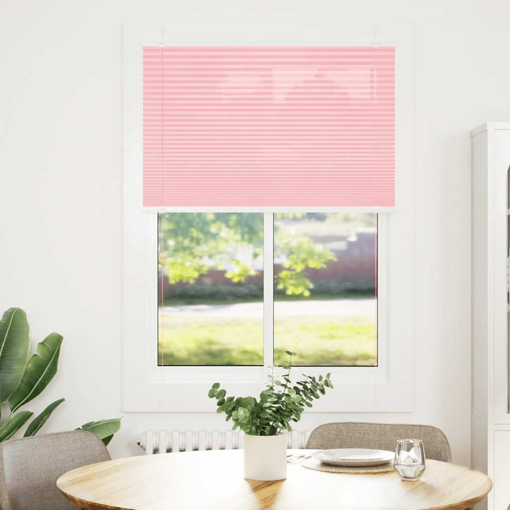 vidaXL Plissé rolgordijn 90x150 cm stofbreedte 89,4 cm polyester roze afbeelding