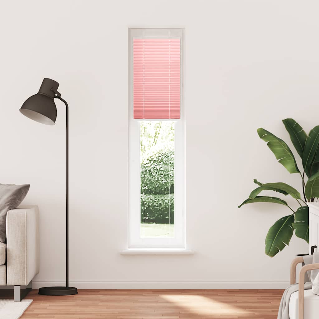 vidaXL Plissé rolgordijn 40x200 cm stofbreedte 39,4 cm polyester roze afbeelding