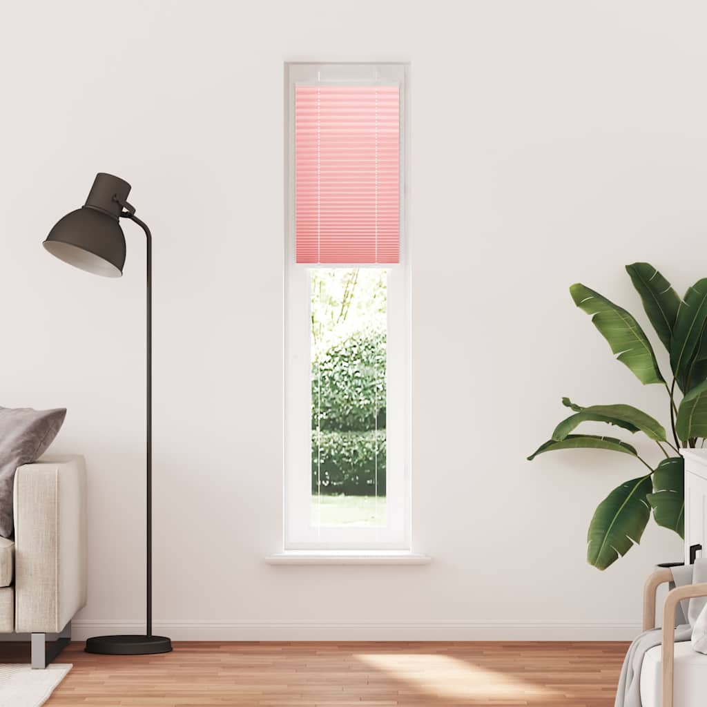 vidaXL Plissé rolgordijn 45x200 cm stofbreedte 44,4 cm polyester roze afbeelding