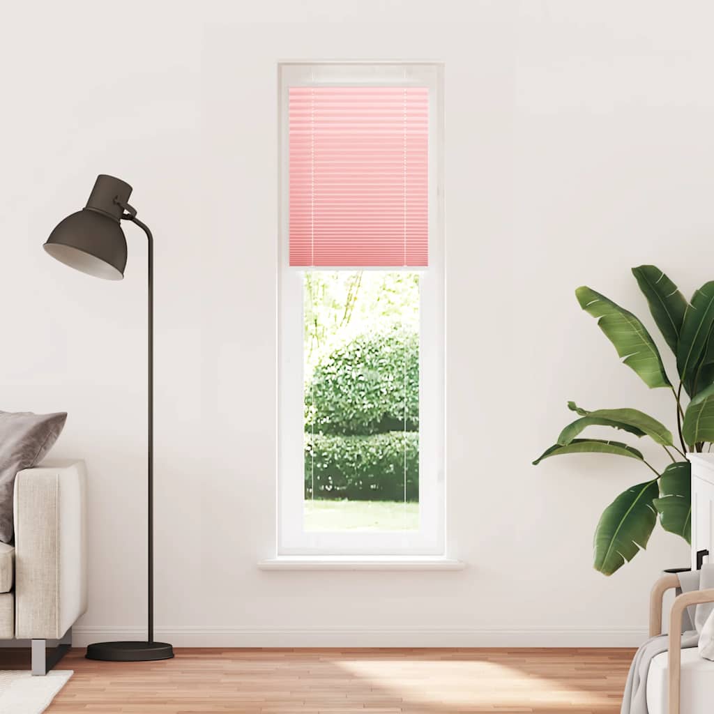 vidaXL Plissé rolgordijn 55x200 cm stofbreedte 54,4 cm polyester roze afbeelding