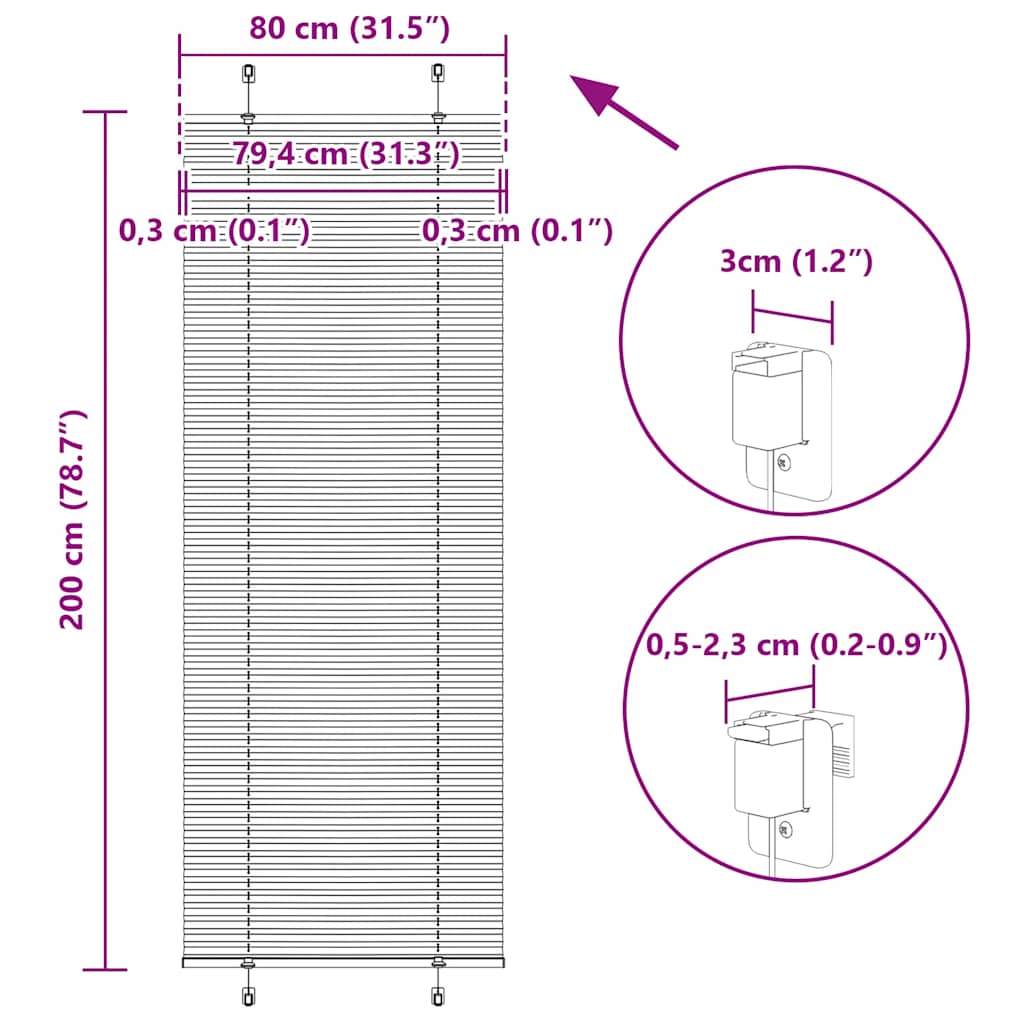Plisovaná roleta růžová 50x200 cm Šířka látky 49,4 cm Polyester - obrázek 14