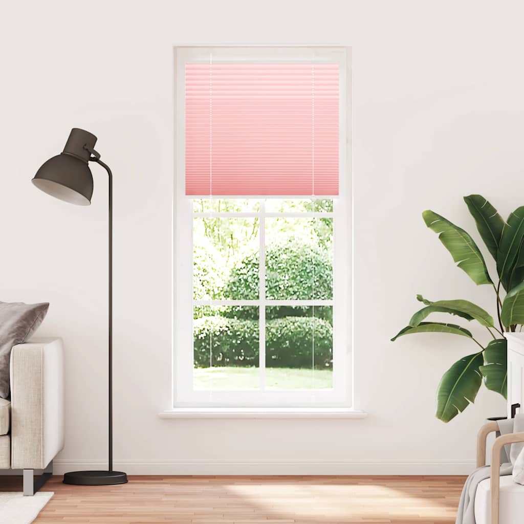 vidaXL Plissé rolgordijn 85x200 cm stofbreedte 84,4 cm polyester roze afbeelding